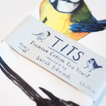 'Tits' Illustrated Bird Tea Towel, 2 of 3
