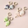 Handmade Swirl Lampwork Glass Huggie Hoop Earrings, thumbnail 1 of 9