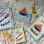 Pasta Gift Sets For Carb Lovers And Foodies – “Let’s Eat Pasta” And “Love You More Than Pasta” A4 Art Prints, Tomato Charm Earrings, Bookmark And Greeting Card, thumbnail 8 of 12