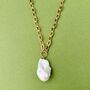 Delphine Large Baroque Pearl Plated Cable Chain Necklace, thumbnail 3 of 4