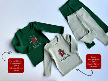 Christmas Gingerbread Man Personalised Loungewear Baby Toddler, 7 of 10