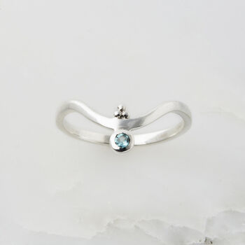 Holi Jewel Sterling Silver Birthstones Stacking Ring, 9 of 11