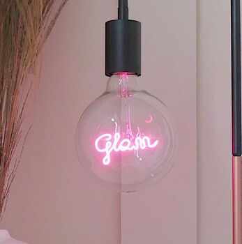 Glam Text Light Bulb And Table Lamp, 3 of 4