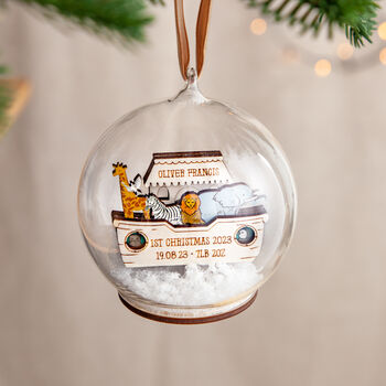 Noah's Ark Personalised First Christmas Bauble, 4 of 4