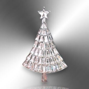 Elegant Crystal Christmas Tree Festive Brooch, 3 of 7