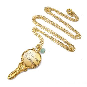 Victorian Mirror Necklace With Parsonalised Message, 4 of 5
