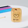 Solid Oak Personalised Heart Candle Holder, thumbnail 4 of 8