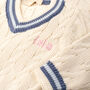 Personalised Baby Girl Cricket Jumper, thumbnail 3 of 10