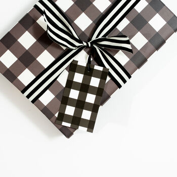 Luxury Black And White, Gingham Wrapping Paper, 3 of 5