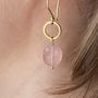 Gold Plated Circle And Birthstone Earrings, thumbnail 7 of 12