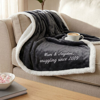 Personalised Charcoal And White Super Soft Blanket, 3 of 12