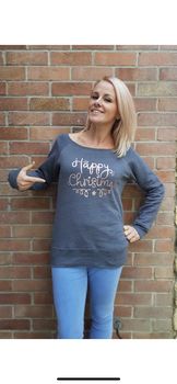 Merry Christmas Rose Gold Slouch Jumper, 4 of 4
