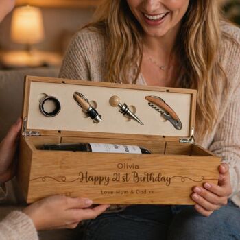 Personalised Milestone Birthday Wine Bottle Gift Set, 4 of 12