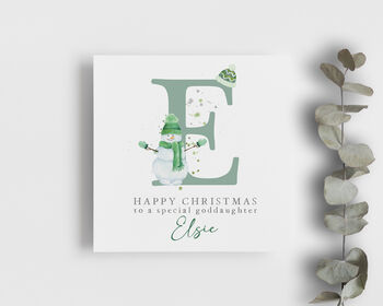 Personalised Snowman Splatter Christmas Card, 2 of 2