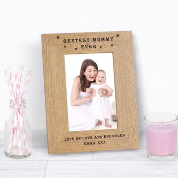 Personalised Bestest Mummy Ever Wood Picture Frame, 2 of 2