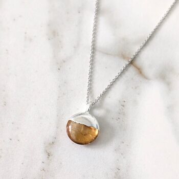 The Orb Citrine November Birthstone Necklace, Silver, 3 of 8