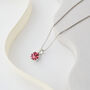 Pink Swarovski Crystal Single Stone Pendant Necklace, thumbnail 3 of 6
