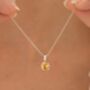 Citrine Solitaire Pendant Necklace In Sterling Silver And Gold, thumbnail 9 of 11