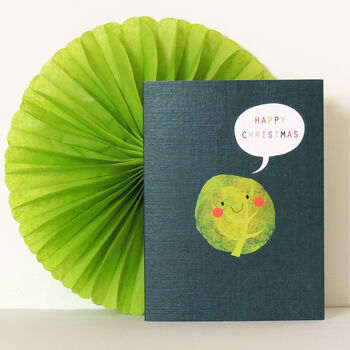 Mini Brussel Sprout Christmas Card, 3 of 5