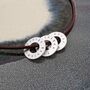 Men's Silver And Leather Personalised Hoops Necklace, thumbnail 11 of 12