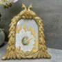 Aged Gold Coloured Peacock Photo Frame – 6x4 Inch Freestanding, thumbnail 2 of 12