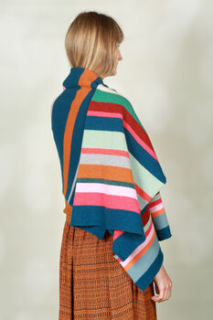 Colourful Multi Stripe Wrap Scarf Soft Lambswool, 3 of 7