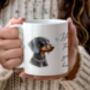 Personalised Black And Tan Dachshund Dog Hearts Pet Gift Mug, thumbnail 1 of 2
