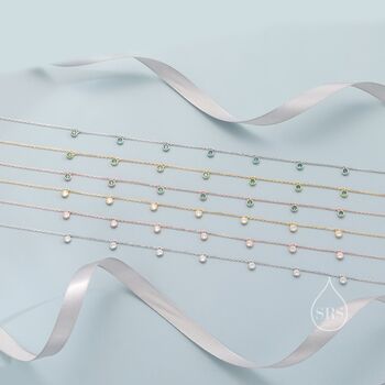 Emerald Green Or Clear Cz Dangle Necklace, 2 of 12