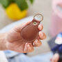 Personalised Leather Keyring For Airtag With Circular Engraved Message, thumbnail 8 of 9