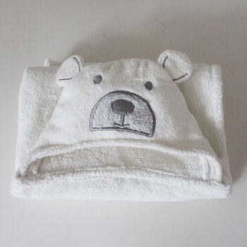Personalised Hooded Baby Bath Towel Bear, 4 of 12
