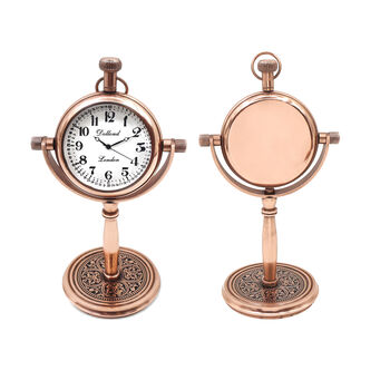Personalised Copper Desk Clock Gift With Wooden Box, 4 of 12