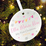 My First Christmas Baby Girl Garland Ceramic Disc Hanging Decoration Bauble + Gift Box, thumbnail 5 of 6