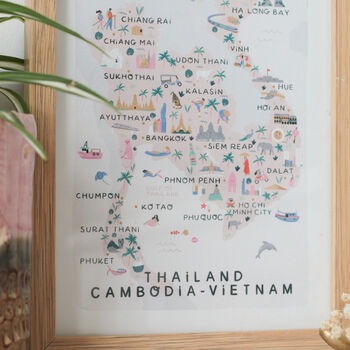 Thailand, Cambodia, Vietnam Illustrated Map, 2 of 4