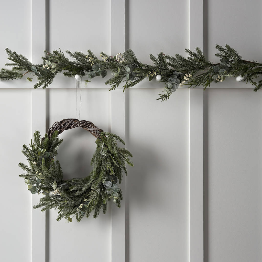 Frosted Eucalyptus Artificial Christmas Garland By Lights4fun