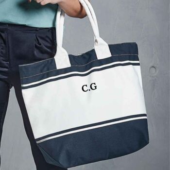 Personalised Cotton Canvas Nautical Tote Bag, 3 of 9