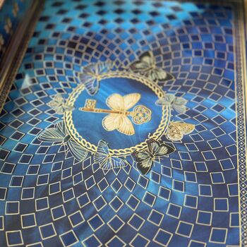 Luxury Wood Serving Tray, Blue Butterfly/ Animal Print, 7 of 10