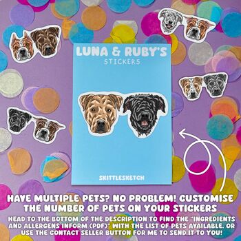 Custom Staffordshire Terrier Dog Face Stickers, 7 of 7