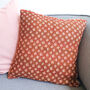 Sari Cushion Cover, Brown Floral, 46cm Handmade, thumbnail 2 of 11