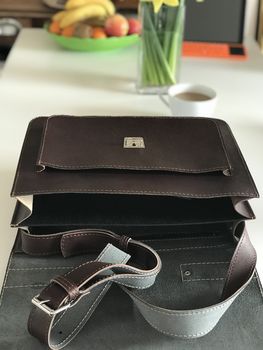 Leather Satchel With Clip, 4 of 4