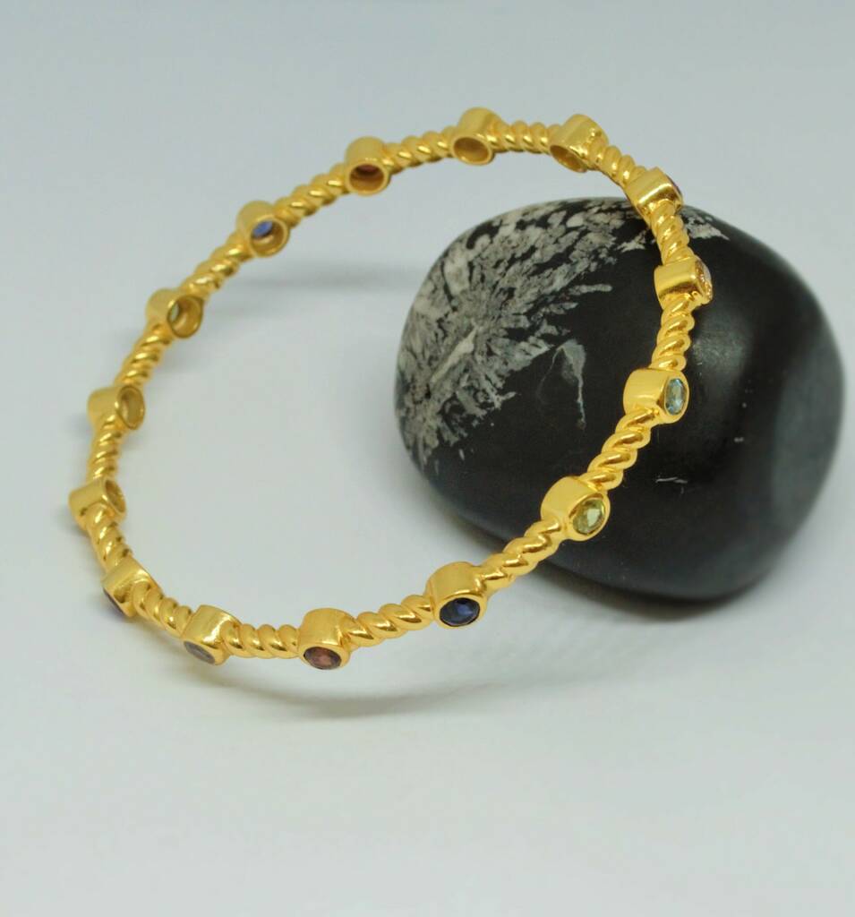 Nine Gemstones Gold Bracelet, 1 of 5