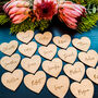 Personalised Engraved Wood Heart Place Name Setting, thumbnail 3 of 9