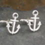 Silver Anchor Shaped Cufflinks, thumbnail 1 of 8
