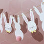 G Decor Bunny Bunting With Rabbit Faces And Silhouettes, thumbnail 2 of 6