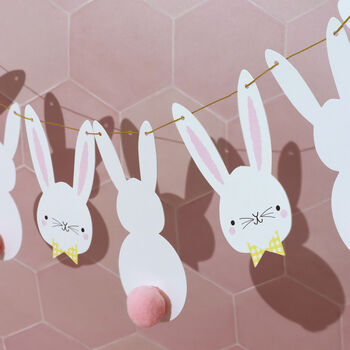 G Decor Bunny Bunting With Rabbit Faces And Silhouettes, 2 of 6
