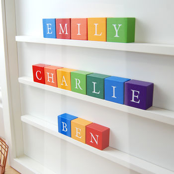 Personalised Three Names Family Alphabet Block Frame, 4 of 5