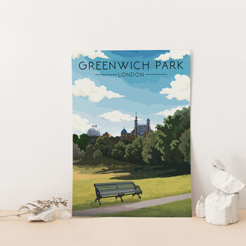 Greenwich Park London Travel Poster Art Print, 2 of 7