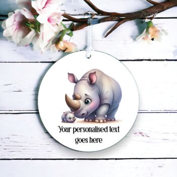 Personalised Rhino Parent And Child Father's Day Gift, 2 of 2