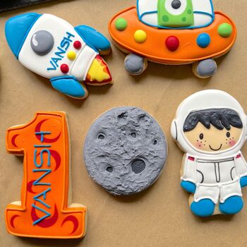 Space Party Biscuit Favours / Set Of 12 Biscuits, 3 of 4