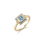 London Blue Topaz Square Art Deco Style Ring, thumbnail 4 of 6