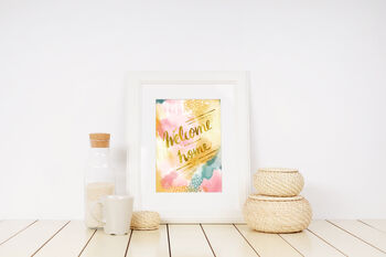 Art Print With Customisable Affirmation Gilded 24k Gold, 5 of 5